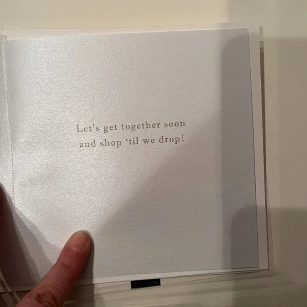 Niquead Greeting‎ Card Message: Let’s get together soon and shop….